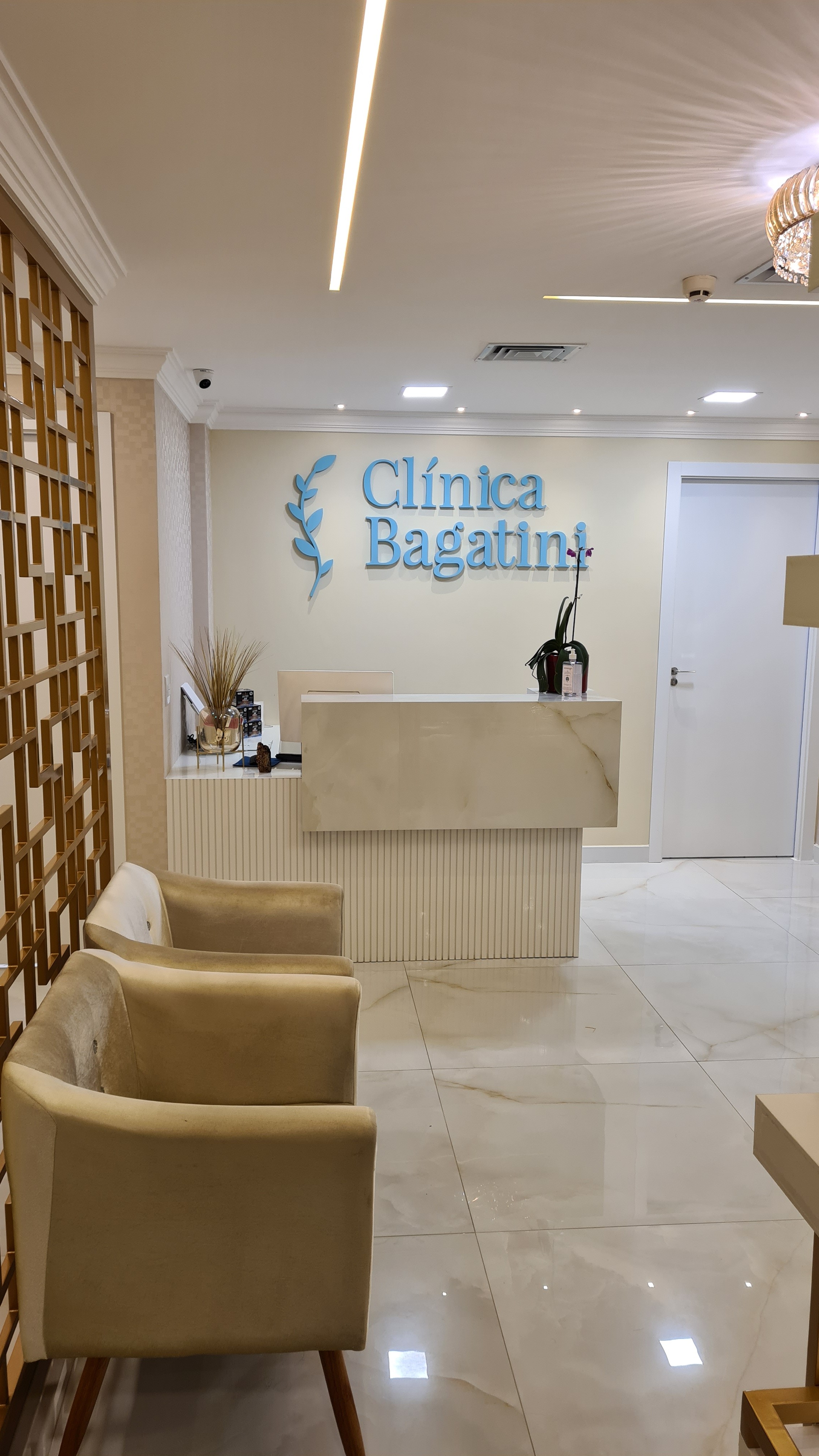 Recepção da Clínica Bagatini, ambiente de atendimento em Vila Velha